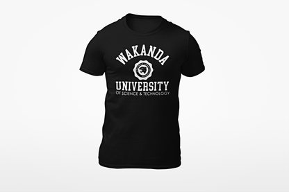 Black Panther, Wakanda University T-Shirt ( White Lettering)